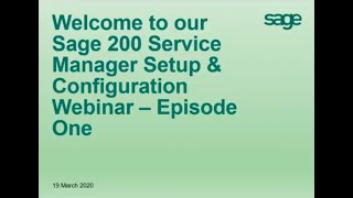 Sage 200 Evolution  Service Manager Setup [upl. by Buckels]