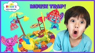 Family fun game for kids Mouse Trap Egg surprise Toys Challenge Ryan ToysReview [upl. by Imuy]