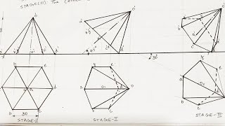 Projections Of Solids Hexagonal Pyramid  In 3stages [upl. by Siuqramed226]