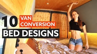 10 Awesome BED DESIGNS for your VAN CONVERSION 🛏 🚐 [upl. by Nyar]