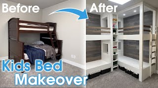 Kids Double Twin Bunk Beds MakeOver  Timelapse [upl. by Xuerd38]