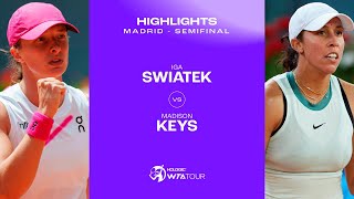 Iga Swiatek vs Madison Keys  2024 Madrid Semifinal  WTA Match Highlights [upl. by Tut663]