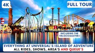 4K EVERYTHING at Universals Islands of Adventure All rides Shows Areas and Queues [upl. by Maclean]