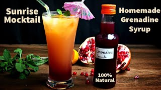 How to Make Grenadine Syrup at Home and Sunrise Mocktail Recipe [upl. by Hurlbut]