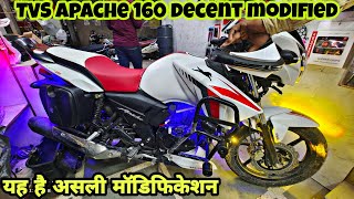 TVS Apache RTR 160 Modification  apache 160 modified  Apache decent modified [upl. by Bonni944]