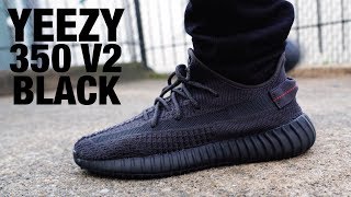 Adidas YEEZY Boost 350 V2 Black Non Reflective REVIEW amp On FEET [upl. by Natsreik]