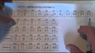 How to Play Lotto With an Abbreviated System 12  Lotto Wheeling  Step by Step Instructions [upl. by Lednahs]