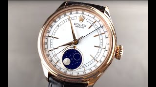 Rolex Cellini Moon Phase Red Gold 505350002 Rolex Watch Review [upl. by Swart]