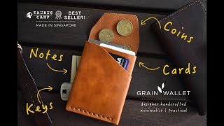 Introducing Grain Wallet  Best Minimalist Wallet Cash Cards Coin pouch and key slots [upl. by Froma]