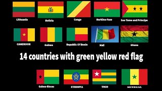 14 Countries With Green Yellow Red Flags PanAfrican colors [upl. by Corby277]