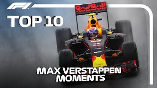 Top 10 Moments of Max Verstappen Magic in F1 [upl. by Fotina764]