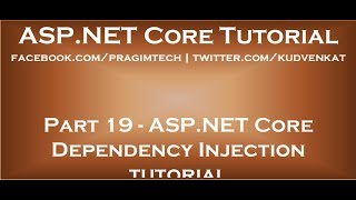 ASP NET Core dependency injection tutorial [upl. by Alleda]