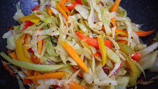 THE MOST DELICIOUS JAMAICAN STEAMED CABBAGE  FRIED CABBAGE  STIR FRY CABBAGE RECIPE [upl. by Leodora]