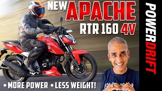 New TVS Apache RTR 160 4V  First Ride Review  PowerDrift [upl. by Skvorak]