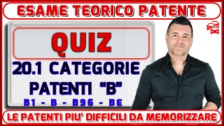 QUIZ  CATEGORIE PATENTI B1 B B96 BE [upl. by Lavelle]