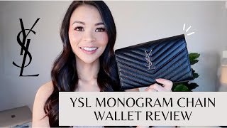 YSL MONOGRAM CHAIN WALLET WOC REVIEW WHAT FITS amp MOD SHOTS  Irene Simply [upl. by Airdnalahs]