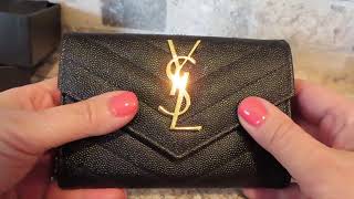 Saint Laurent YSL Monogram Small Wallet in Embossed Leather [upl. by Maggie]