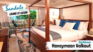 Caribbean Honeymoon Walkout amp Walkout Deluxe  Sandals Grand St Lucian  Full Room Tour amp Review 4K [upl. by Hathcock286]