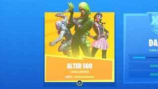 Fortnite All Alter EGO Challenges Guide amp Secret Outfit Styles  Chapter 2 Season 1 [upl. by Anallise]