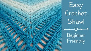 Easy Crochet Shawl For Beginners  Easy Crochet Shawl Beginning To End [upl. by Reifel]