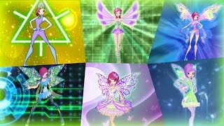 Winx Club  Tecna All Full Transformations up to Tynix HD [upl. by Bartlet]