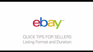 Quick Tips for Sellers by eBay Listing Format and Duration [upl. by Jemima]