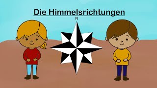 Lernvideo 1 Die Himmelsrichtungen  HSU Grundschule [upl. by Ttennej905]