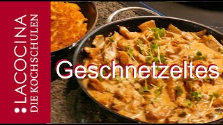 HähnchenGeschnetzeltes Zürcher Art in 10 Minuten fertig  La Cocina [upl. by Harmonia]