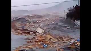 2011 Japan Tsunami ascending the river in Kesennuma extended [upl. by Esinej]