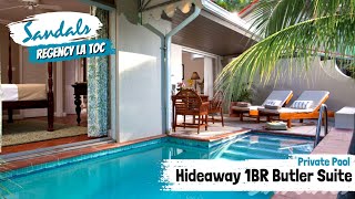 Honeymoon Hideaway One Bedroom Butler Suite BH  Sandals La Toc St Lucia  Full Tour amp Review 4K [upl. by Adirem]