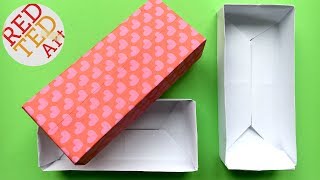 Easy Rectangular Origami Box  Paper Crafts  Crafts Basics [upl. by Niki549]