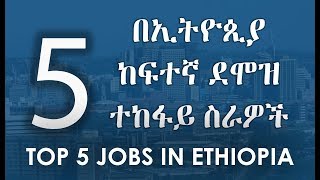 Top 5 Jobs In Ethiopia  5 በኢትዮጲያ ከፍተኛ ደሞዝ ተከፋይ ስራዎች [upl. by Eigriv]