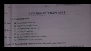 La correction du QCM chapitre 1 entreprise et entrepreneur  Cours du Prof  Management S1 [upl. by Juakn233]