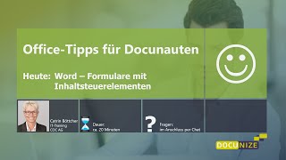 DOCUNIZE™ Office Tipps Word Formulare – Die neuen Inhaltssteuerelemente nutzen [upl. by Nollie]