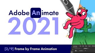 Adobe Animate 2021 Frame by Frame Animation 2  Beginners Tutorial [upl. by Arta]