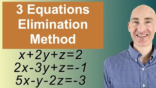 Solving Systems of 3 Equations Elimination [upl. by Ailelc683]