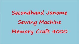 Janome Memory Craft 4000 not working  Part 1 [upl. by Vaasta23]