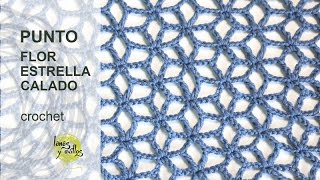 Tutorial Punto Flor Estrellada Calado Crochet o Ganchillo en Español [upl. by Orazio]