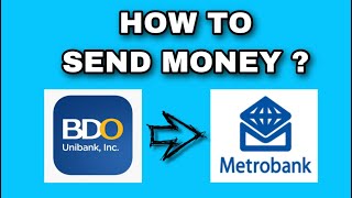 BDO To Metrobank  How To Transfer Money Online From BDO To Metrobank [upl. by Sudnor]