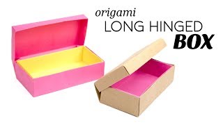 Origami Long Hinged Box Tutorial  DIY  Paper Kawaii [upl. by Teddi]