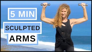 7 Minute Sculpted Arm Indoor Workout For Women With Weights [upl. by Ruthy]