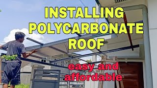 Installing polycarbonate roof [upl. by Nosoj708]