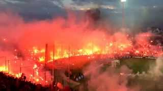 PAOK  Olympiacos 10 Greek Cup semifinal teams entrance Toumba Stadium [upl. by Beaufert808]