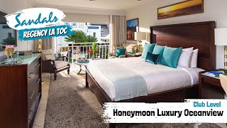 Honeymoon Luxury Oceanview Club Level LO  Sandals La Toc St Lucia  Full Room Tour amp Review 4K [upl. by Ohploda2]