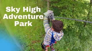 Sky High Adventure Park Ellicottville NY Zip Lining near Buffalo NY Sky Flyer Mountain Coaster [upl. by Ihsir]