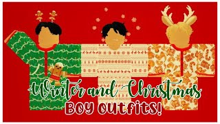 aesthetic roblox boy christmas outfits  winter outfitsWITH CODES AND LINKS [upl. by Elise]