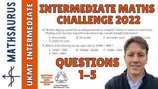 Intermediate Maths Challenge UKMT 2022  Questions 1 2 3 4 5 [upl. by Angle17]