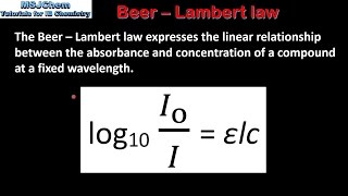 B7 The Beer  Lambert law HL [upl. by Athelstan]