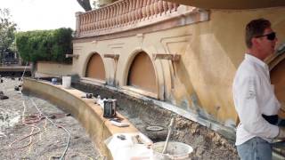 EFIS repairs Acrylic Stucco Dashing StuccoFlex Fishpond [upl. by Atnoek]