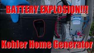 Battery Explosion Kohler Home Generator 20kW Kohler will send you an updated part [upl. by Hopper]